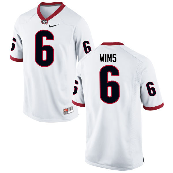 Georgia Bulldogs #6 Javon Wims College Football Jerseys-White